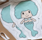 Preview: Riesen-Meerjungfrau - DIY - Applikation - ca. 35 x 52 cm - mint