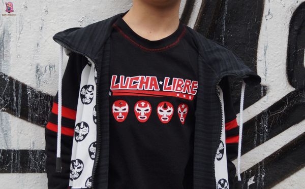 Lucha Libre, schwarz-weiß, AUSMALSTOFF