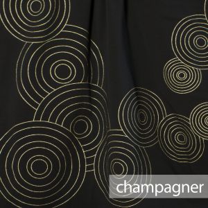 ArtDeco - schwarz / champagner Glitzer Metallicprint - Bio-Sommersweat - 1,75 m RESTSTÜCK
