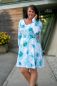 Preview: AquarellBlossom BIG - aqua - Bio-Jersey - 1,65 m RESTSTÜCK