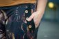 Preview: ColorDrops BIG - dark - cognac - Bio-Sommersweat - 1,35 m RESTSTÜCK