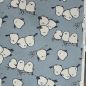 Preview: Kawaii Vögelchen - taubenblau / ecru - CANVAS - Baumwolle / Leinen