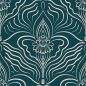 Preview: SilentBloom - petrol / creme - Viskose Webware - VORBESTELLUNG