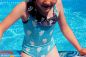 Preview: Swimming Blossom - braun / rosa -  3in1 Design - Badeanzugstoff - 0,50 m RESTSTÜCK