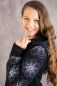Preview: Starflowers - schwarz / silber Glitzer Metallicprint - Sweat angeraut