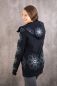 Preview: Starflowers - schwarz / silber Glitzer Metallicprint - Sweat angeraut