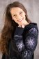 Preview: Starflowers - schwarz / silber Glitzer Metallicprint - Sweat angeraut