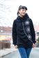Preview: Starflowers - schwarz / silber Glitzer Metallicprint - Sweat angeraut