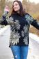 Preview: Blomma - schwarz / champagner Glitzer Metallicprint - Bio-Sweat angeraut - 1,60 m RESTSTÜCK