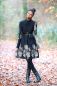 Preview: Blomma - schwarz / champagner Glitzer Metallicprint - Bio-Sweat angeraut