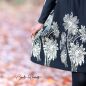 Preview: Blomma - schwarz / champagner Glitzer Metallicprint - Bio-Sweat angeraut - 1,60 m RESTSTÜCK