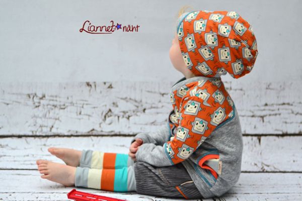Kuschelfreunde - Roboter - orange - Bio-Sweat - angeraut - 0,50 m RESTSTÜCK