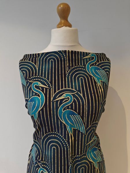 ArtDeco Cranes - Bio-Jersey - 1,10 m RESTSTÜCK