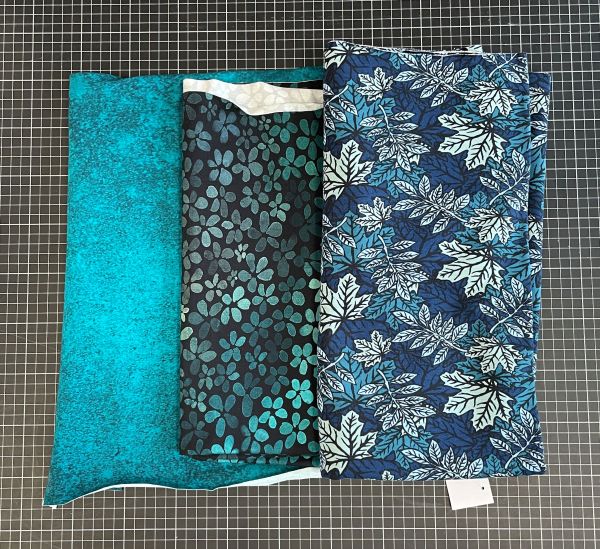 2,10 m Stoffpaket 03 - 3 x ca. 0,7 m Bio-Stoffe - aqua / blau / petrol / türkis