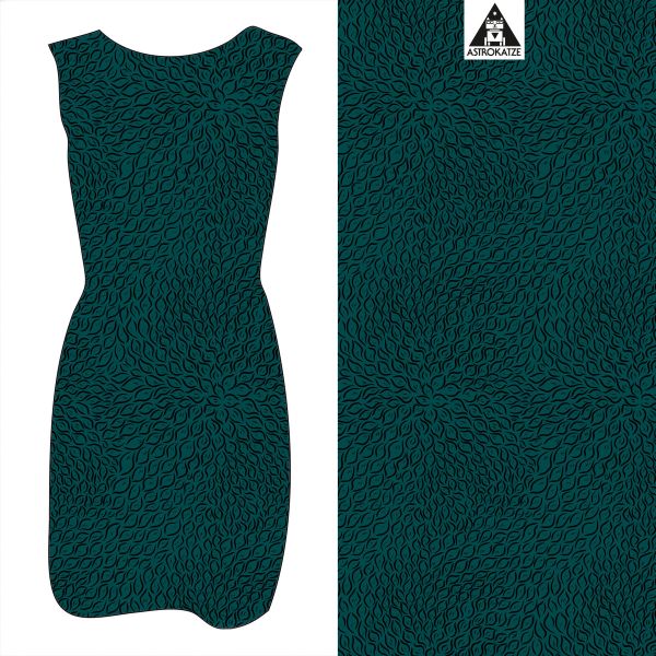 Blätterschwof - petrol - Viskose-Jersey - VORBESTELLUNG