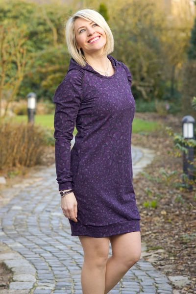 Blumenmeer - dark plum - Bio-Sommersweat