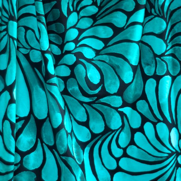 ColorDrops MAXI - dark mono türkis - Viskose-Jersey - VORBESTELLUNG