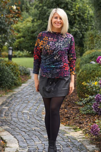 ColorBlossom BIG - golden summer energy - Viskose-Jersey - 0,90 m RESTSTÜCK