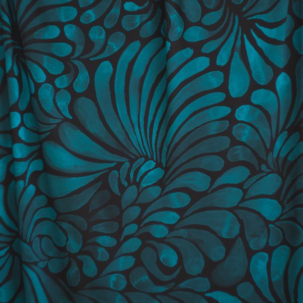 ColorDrops MAXI - dark mono petrol - Viskose Webware - VORBESTELLUNG