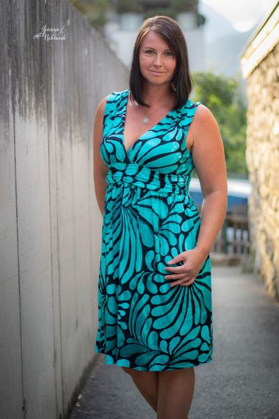 ColorDrops MAXI - dark mono türkis - Modaljersey - VORBESTELLUNG