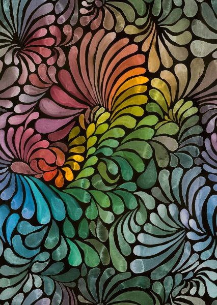 ColorDrops MID - dark rainbow - Bio-Jersey