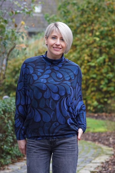 ColorDrops MAXI - dark mono dunkelblau - Modal-Sommersweat 280 g/m2