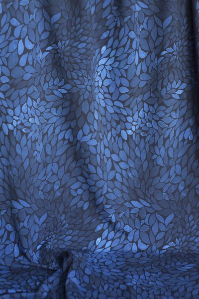 ColorLeaves MINI - mono blau - Viskose-Jersey - 0,40 m RESTSTÜCK