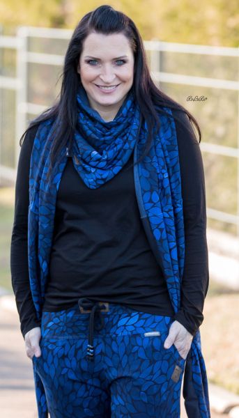 ColorLeaves MINI - mono blau - Bio-Sommersweat 290 g/m2 - 1,45 m RESTSTÜCK