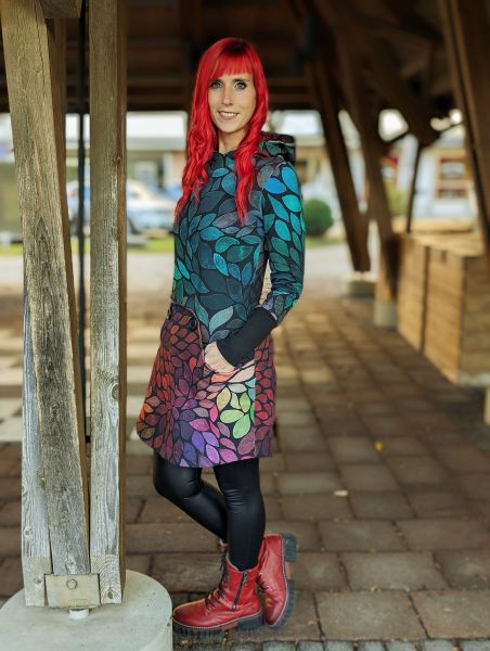 ColorLeaves - warm energy - Bio-Sweat - angeraut - extrabreit - 1,00 m RESTSTÜCK