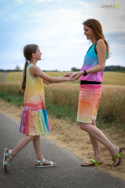ColorStripes BIG - caribbean - Bio-Sommersweat 230 g/m2 - 2,90 m RESTSTÜCK