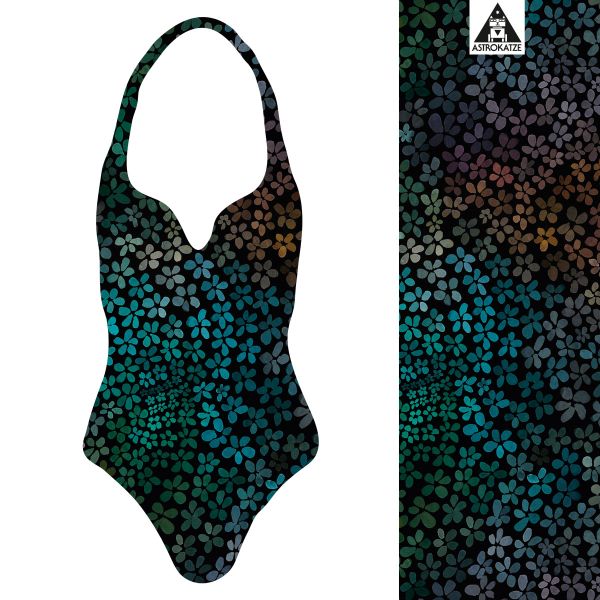 ColorBlossom - 2in1 Design - original - Badeanzugstoff - 0,9 m RESTSTÜCK