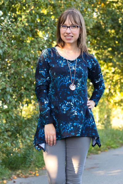 ColorDrops MINI - dark - blue - Bio-JERSEY - 1,00 m RESTSTÜCK