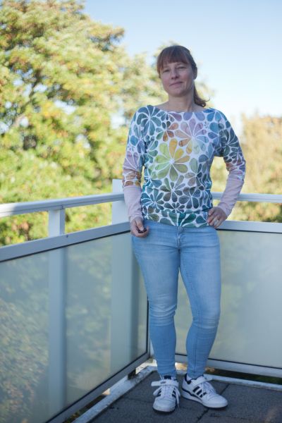 ColorFlowers - sweet colors - Bio-Sommersweat - 0,85 m RESTSTÜCK