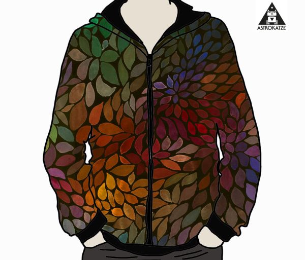 ColorLeaves - warm energy - Bio-Sweat - angeraut - extrabreit - 1,00 m RESTSTÜCK