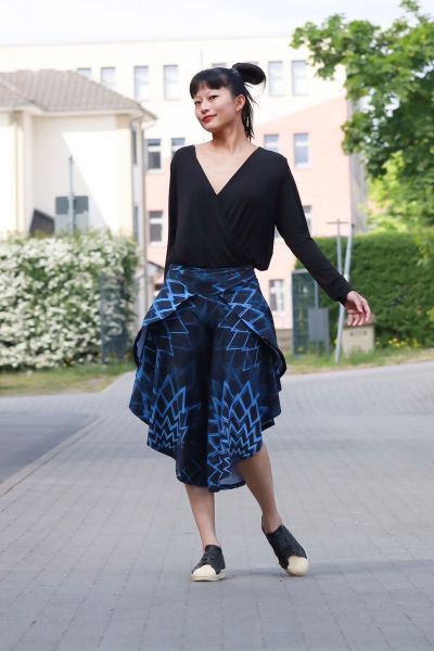 EnergyBlossom - deep blue - Bio-Jersey - 1,40 m RESTSTÜCK