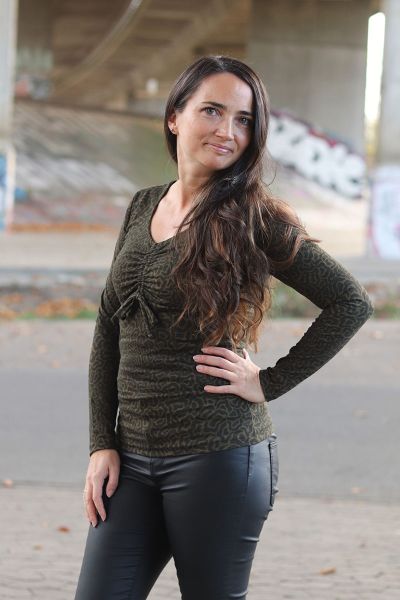 Fantasy Animal Print MINI - mono oliv - Bio-Sommersweat 290 g/m2 - VORBESTELLUNG