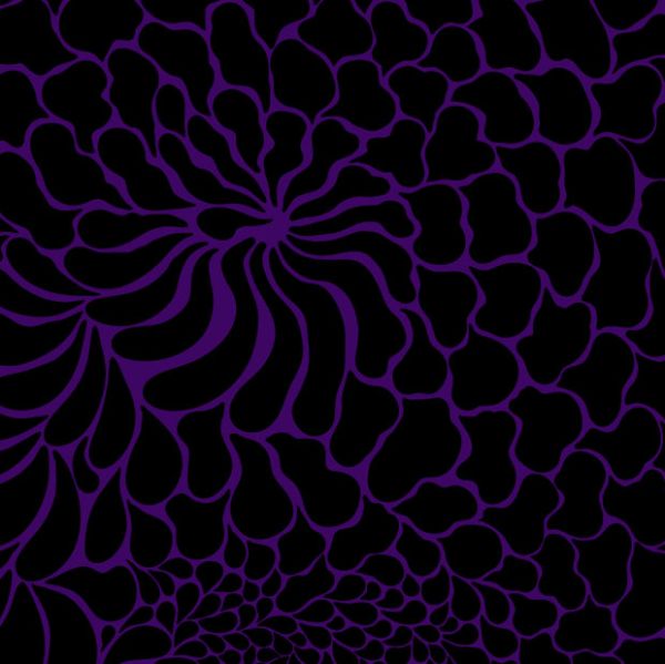 FantasyDrops - schwarz / violett - Bio-Sommersweat 230 g/m2 - 1,00 m RESTSTÜCK