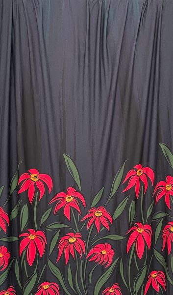 FlowerBreeze - jeansblau / hibiskusrot - Viskosejersey