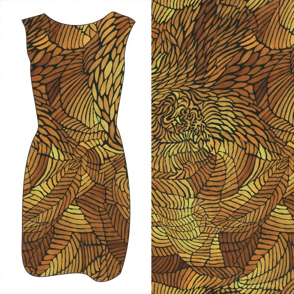 Fossilia - gold - Viskose-Jersey - VORBESTELLUNG