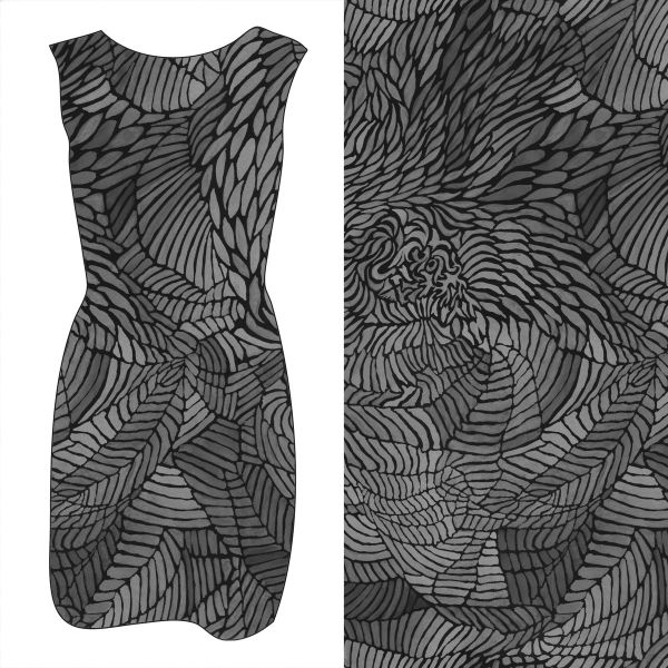 Fossilia - graphit - Bio-SOMMERSWEAT - 1,65 m RESTSTÜCK