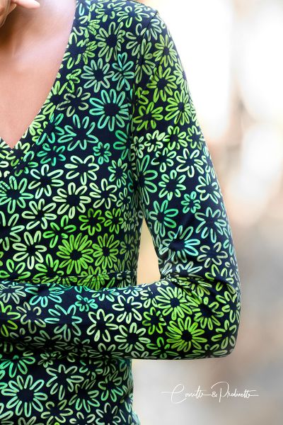 FunFlowers MINI - calm green - Bio-Jersey - 1,10 m RESTSTÜCK