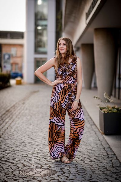 Gravitation MAXI dark - rose / braun - Viskose Webware - VORBESTELLUNG