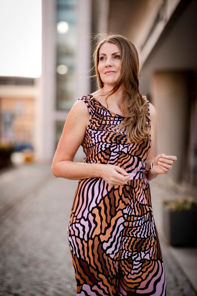 Gravitation MAXI dark - rose / braun - Viskose Webware - VORBESTELLUNG