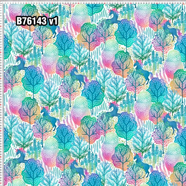 Hidden Unicorn Woods - white - Bio-Jersey