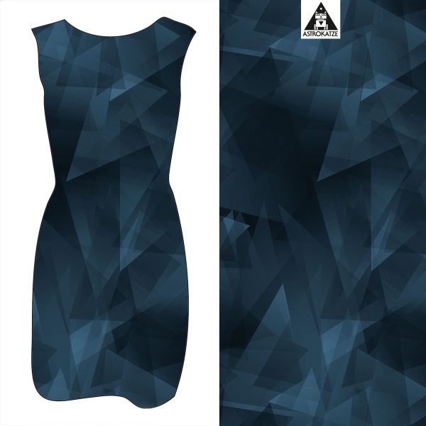 Kristallfantasie - mono dunkelblau - Bio-Sweat - angeraut - extrabreit - 0,85 m RESTSTÜCK