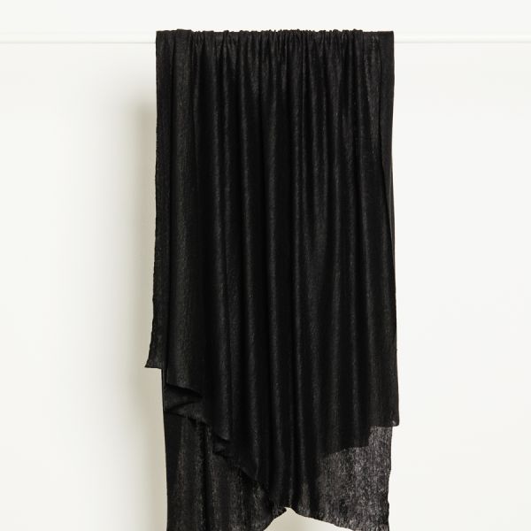 Leinen Feinstrickstoff - Schwarz - 100 % Leinen