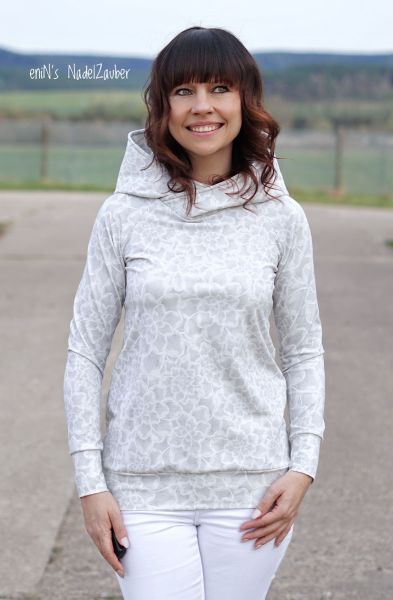 MysticBlossom BIG - retro grau - Bio-Jersey