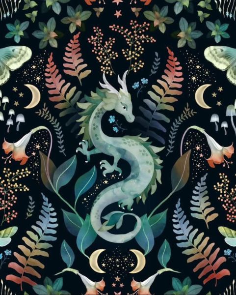 Mystic Woodland Dragon - autumn - Bio-Sommersweat