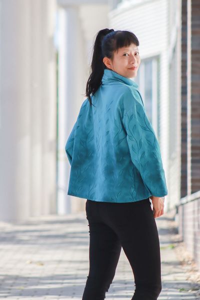 Nebelranken - antique türkis - Bio-Jersey - B-Ware - 2,55 m RESTSTÜCK