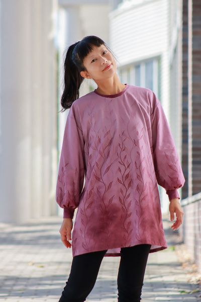 Nebelranken - antique rosé - Bio-Jersey - 0,95 m RESTSTÜCK